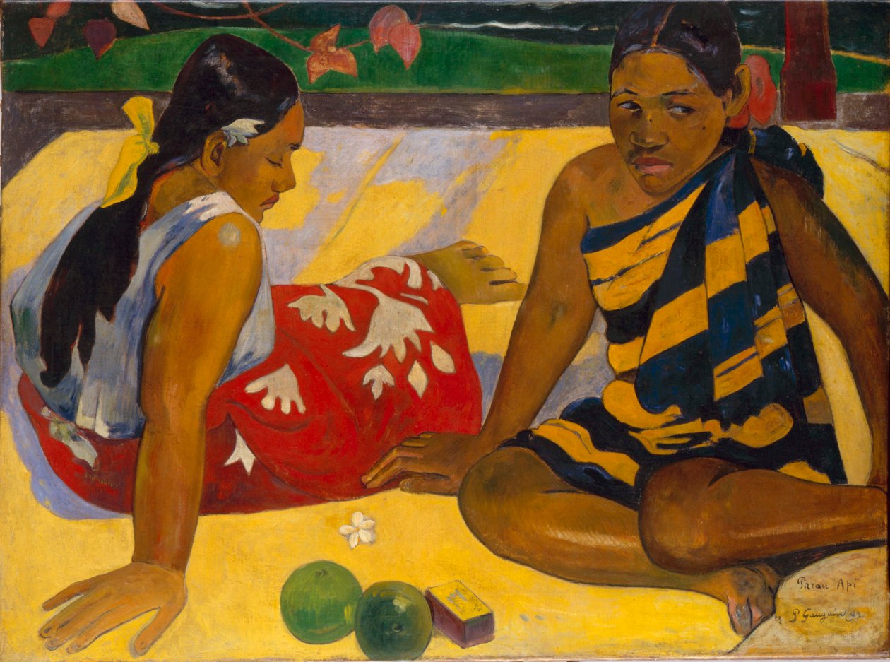 Tahitiansk:  Parau brand Hvilke nyheder af Paul Gauguin