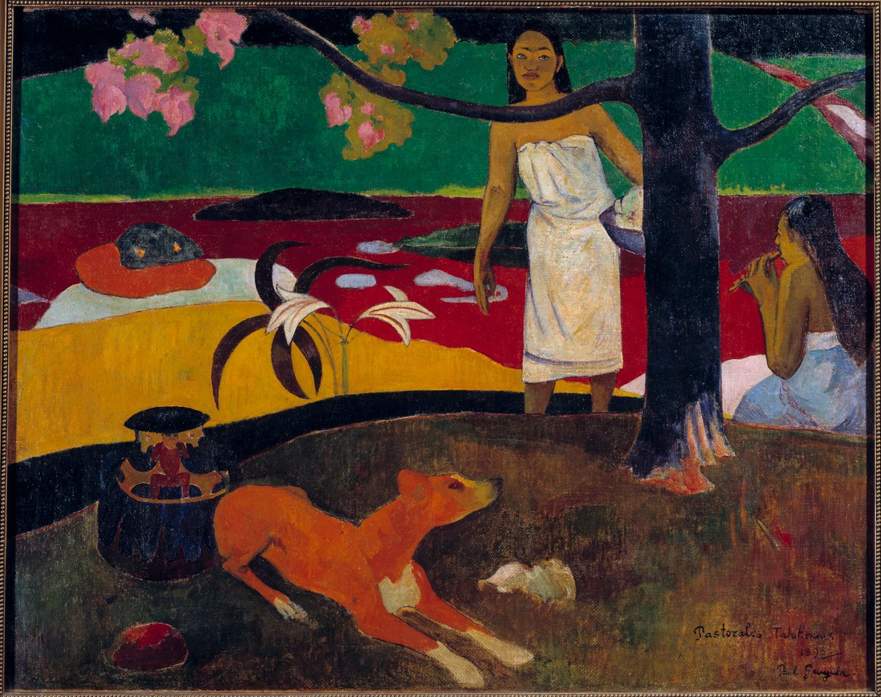 Tahitisk scenemaleri af Paul Gauguin (1848-1903) 1892 Søn. 0,87x1,13 m St. Petersborg, Eremitagemuseet af Paul Gauguin