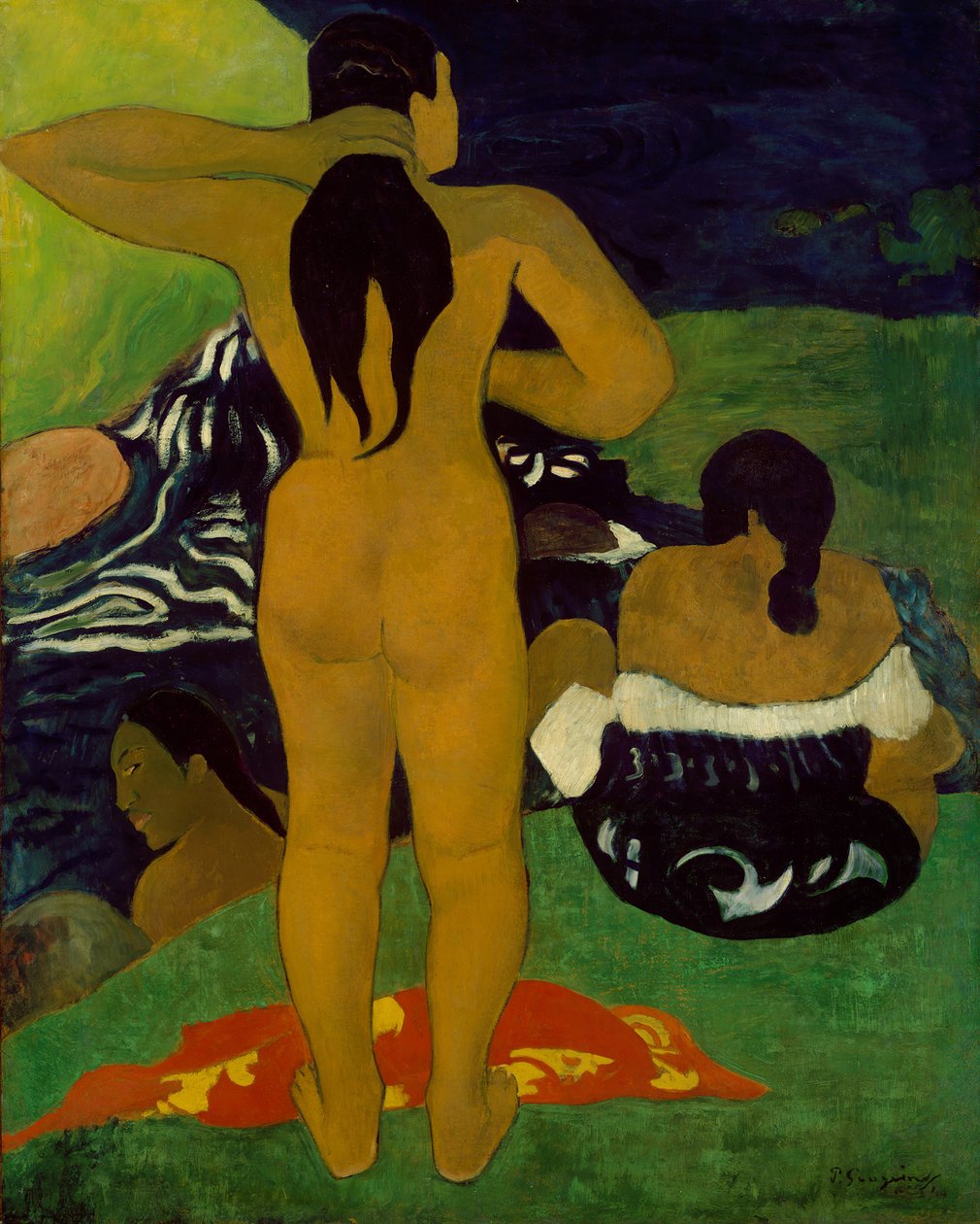 Tahitianske kvinder bader, 1892. af Paul Gauguin