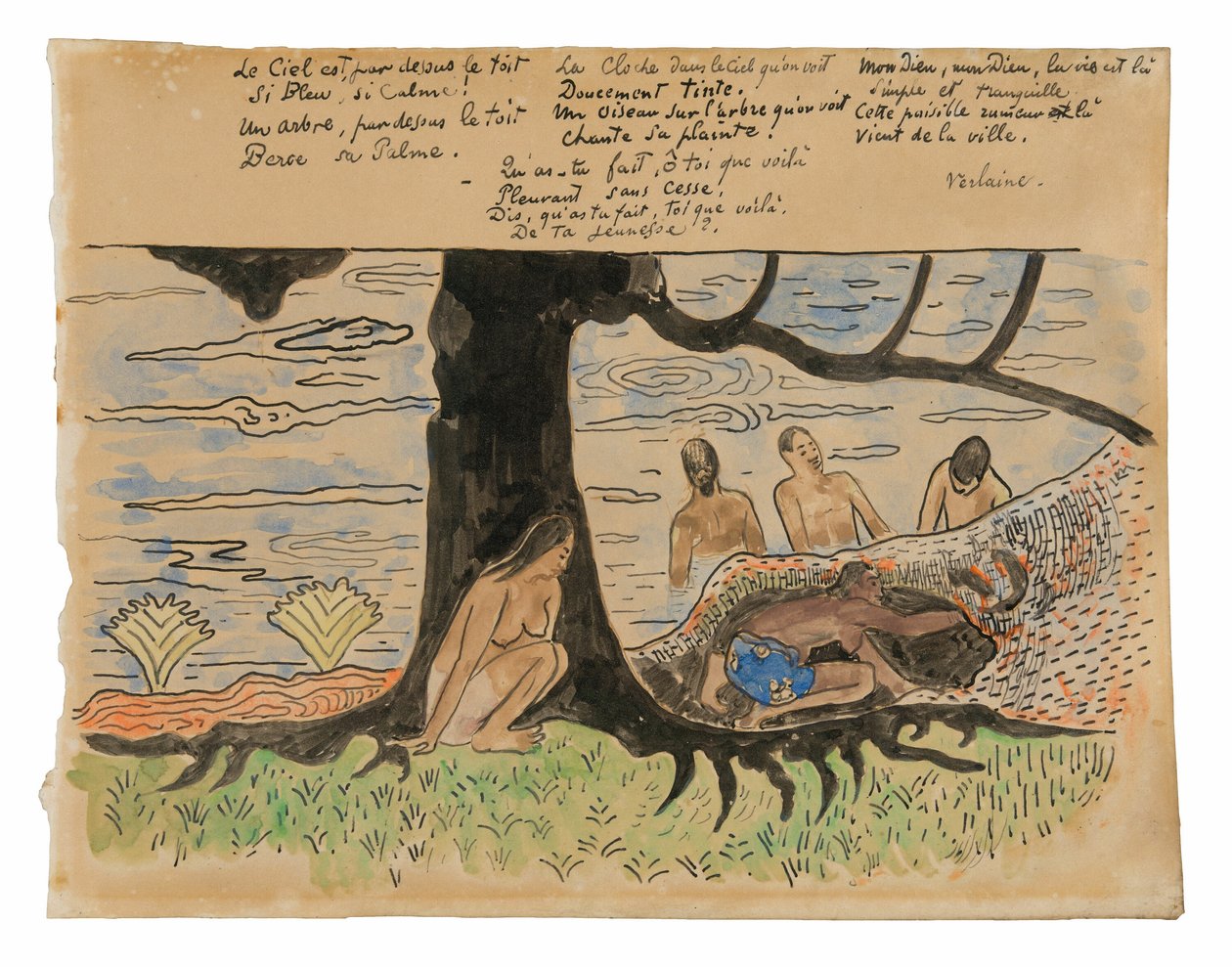 Tahiti fiskeri af Paul Gauguin
