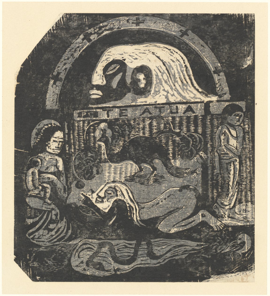 Te Atua (guderne) lille tallerken af Paul Gauguin