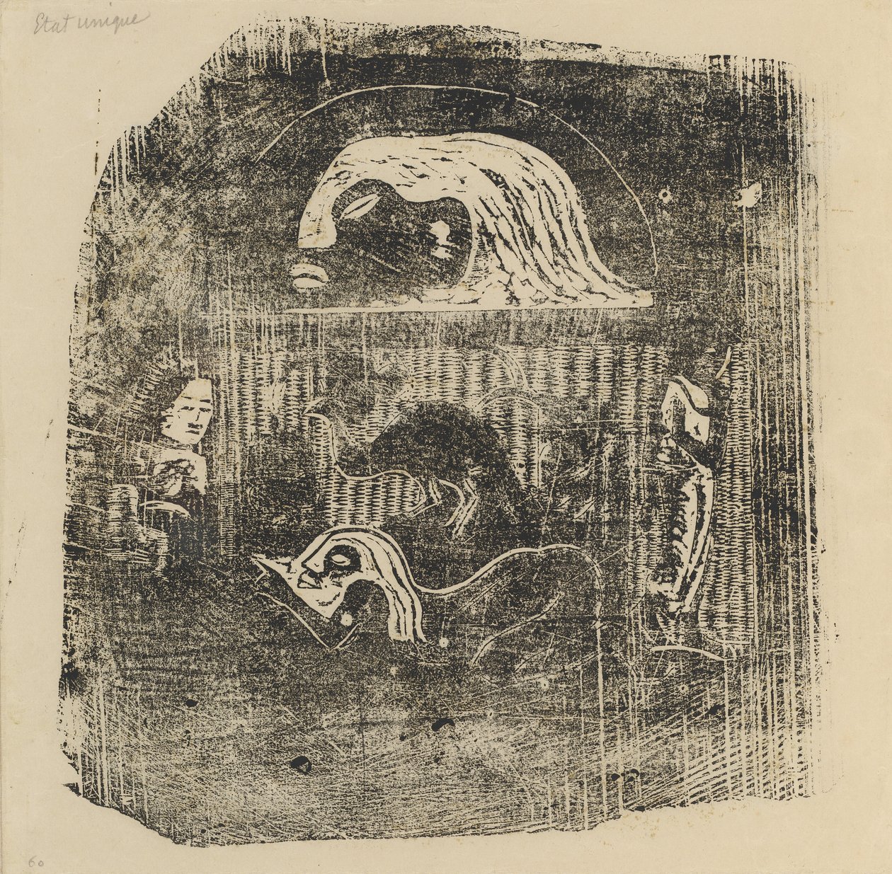 Te Atua The Gods Small Plate [verso], i eller efter 1895. af Paul Gauguin