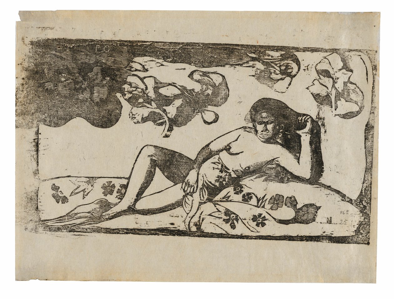 Te arii vahine-opoi (Kvinde med mangotræthed), fra Suite of Late Wood-Block Prints af Paul Gauguin