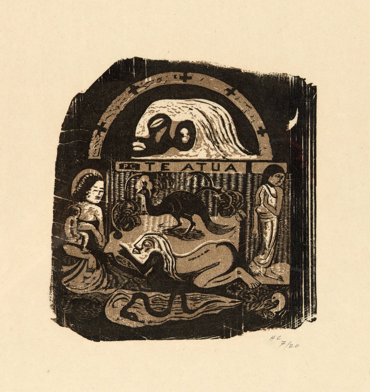 Te atua (Guden), fra Suite of Late Wood-Block Prints af Paul Gauguin