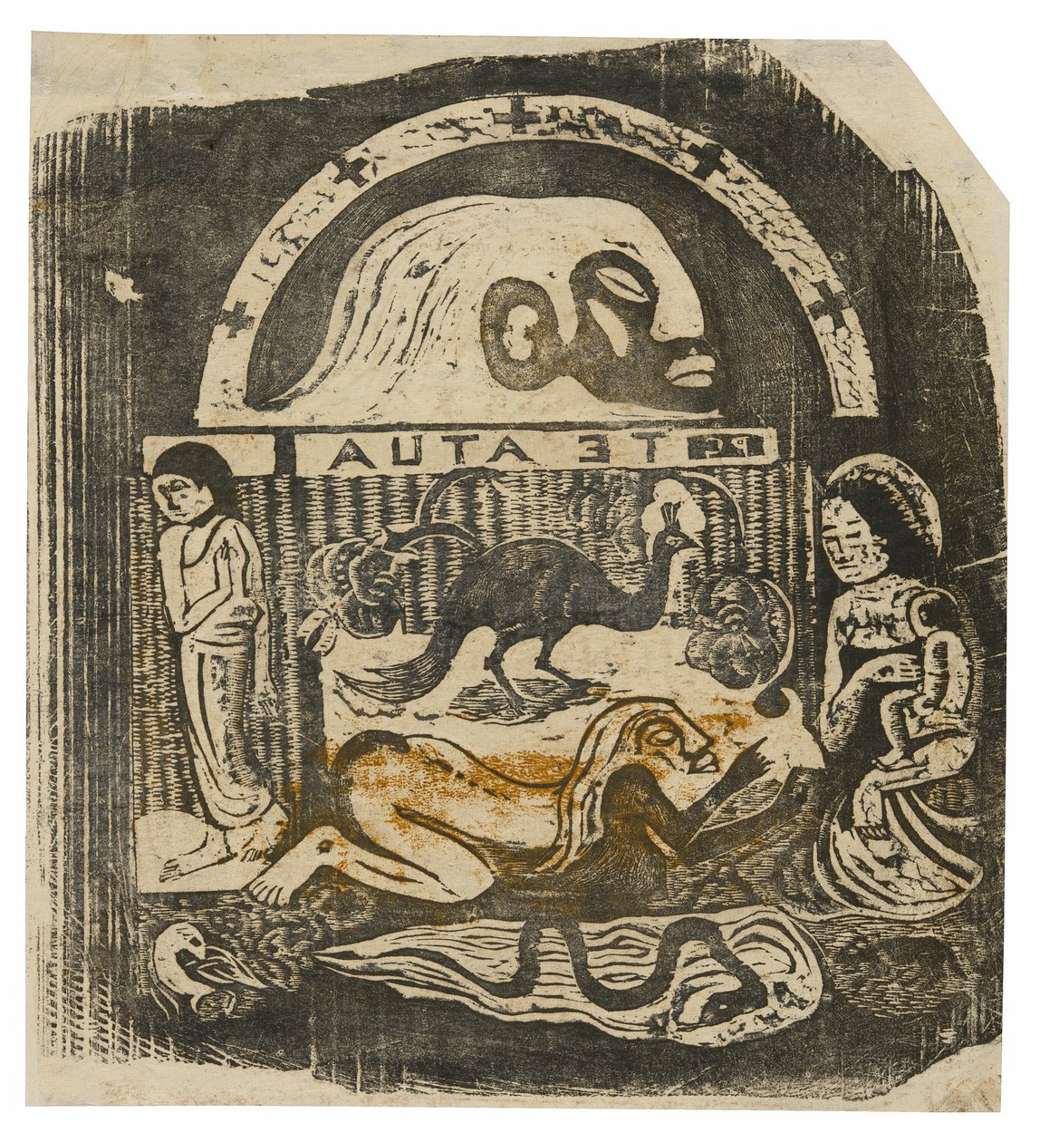Te atua (Guden), fra Suite of Late Wood-Block Prints af Paul Gauguin