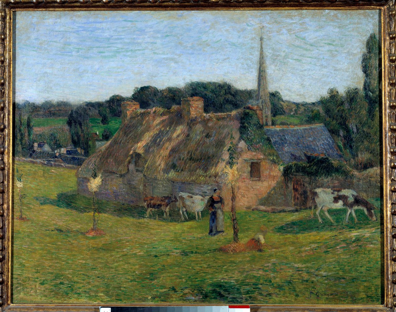The Derout Lollichon field and the church of Pont Avendani af Paul Gauguin