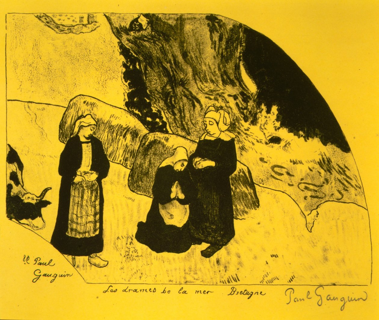 The Drama of the Sea, Bretagne, fra Volpini Suite: Dessins lithographiques, 1889., 1889. af Paul Gauguin