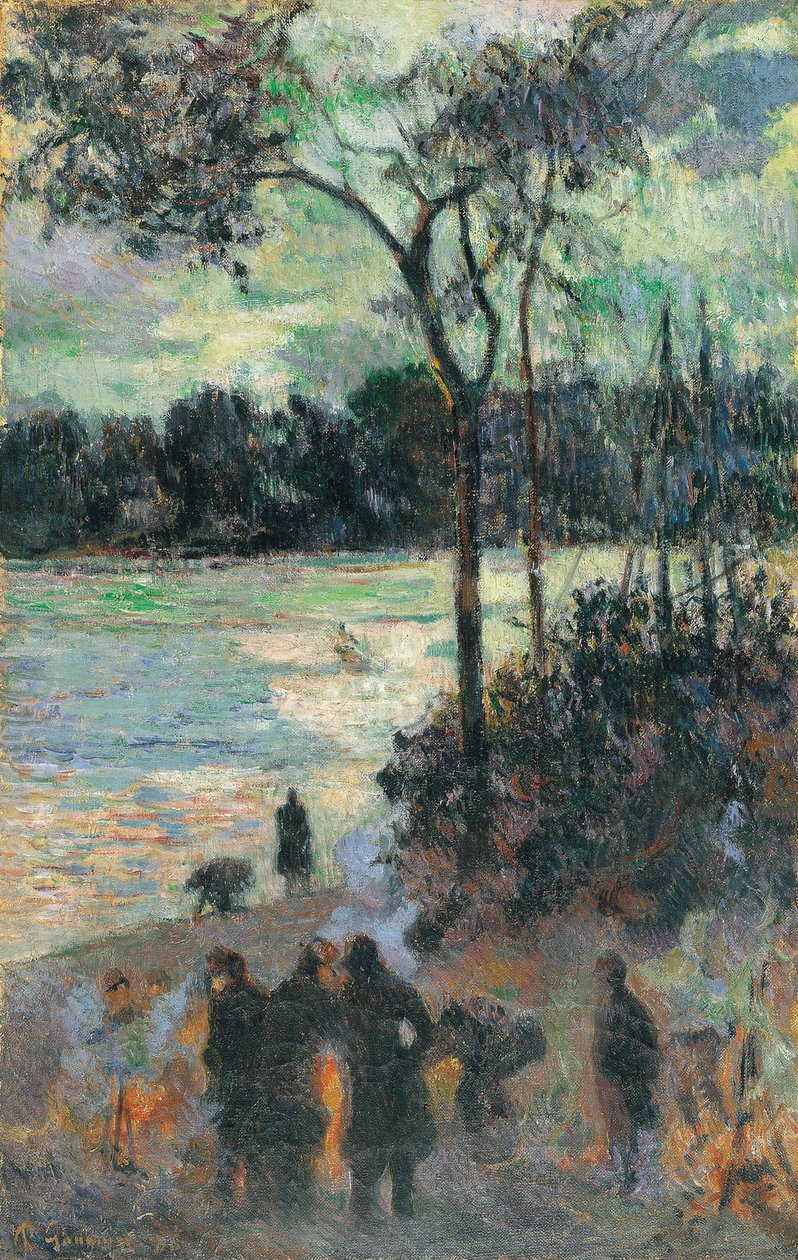 Branden ved flodbredden, 1886 af Paul Gauguin