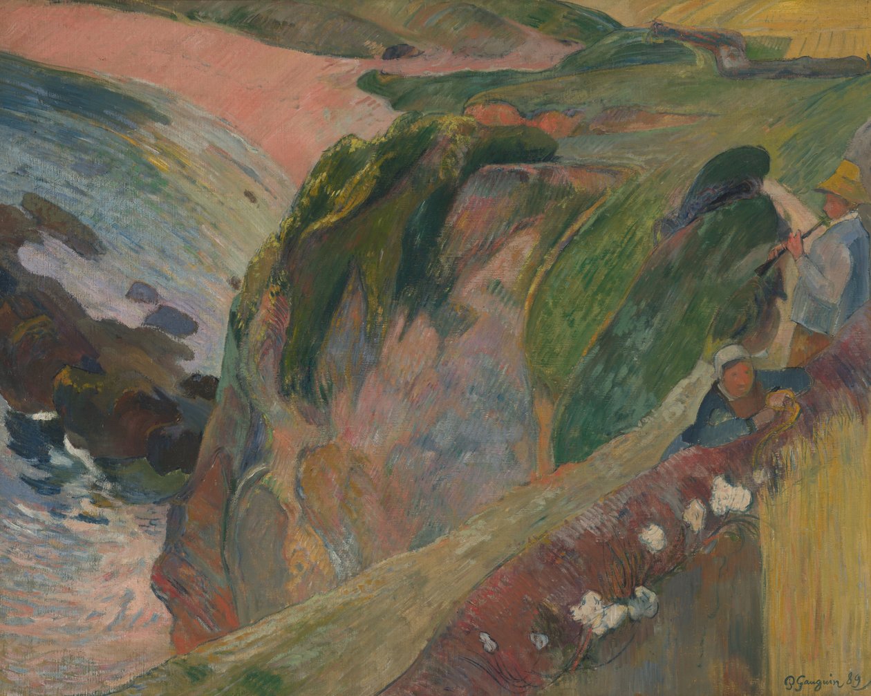 Flageolet-spilleren på klippen af Paul Gauguin
