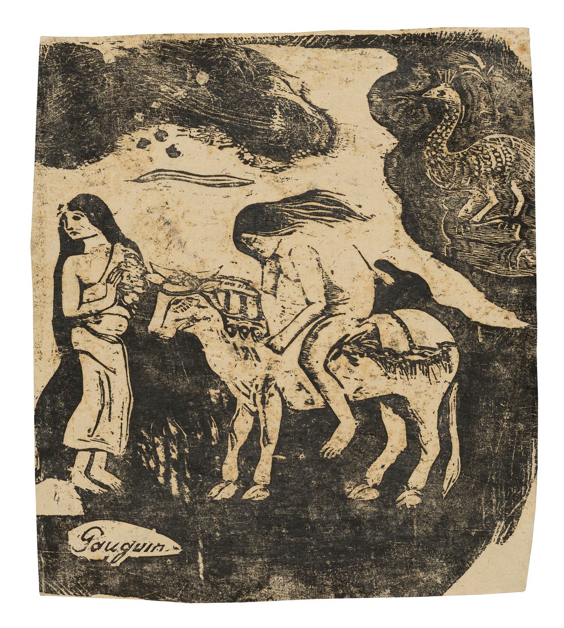 The Rape of Europa, fra suiten af sene træsnit af Paul Gauguin