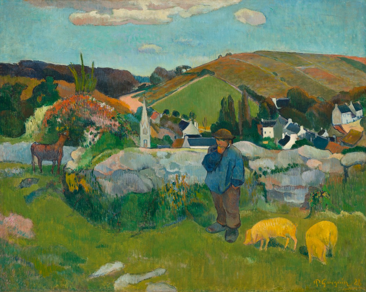 Svinehyrden, 1888 af Paul Gauguin