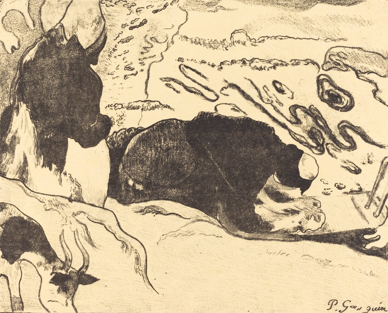 The Washerwomen The Washers, 1889. af Paul Gauguin