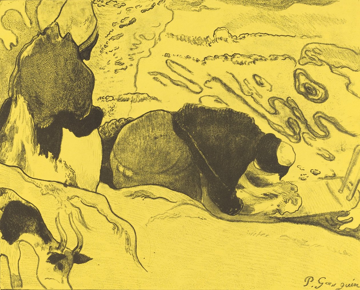 The Washerwomen The Washers, 1889 af Paul Gauguin