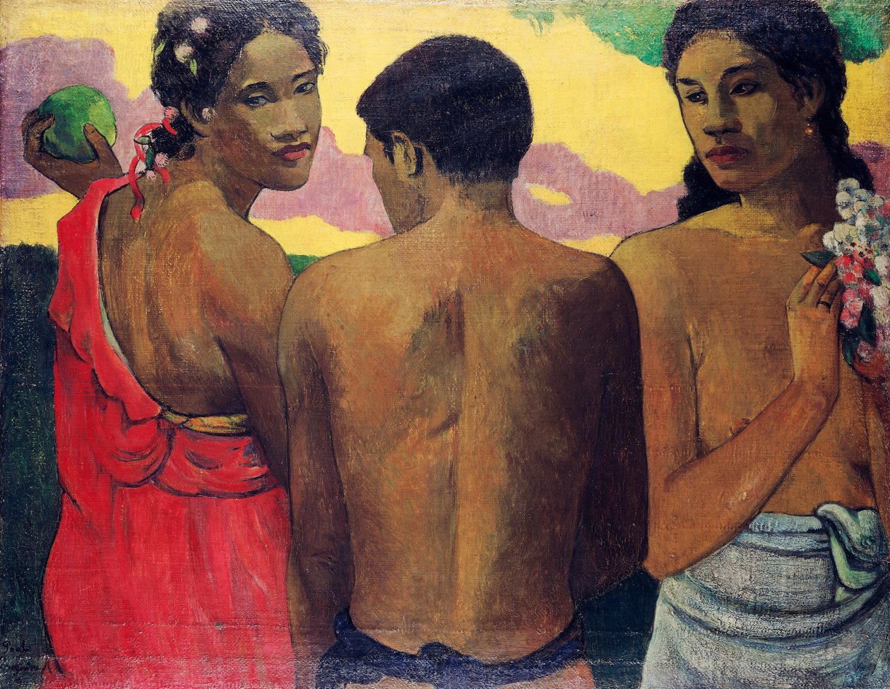 Tre tahitianere af Paul Gauguin