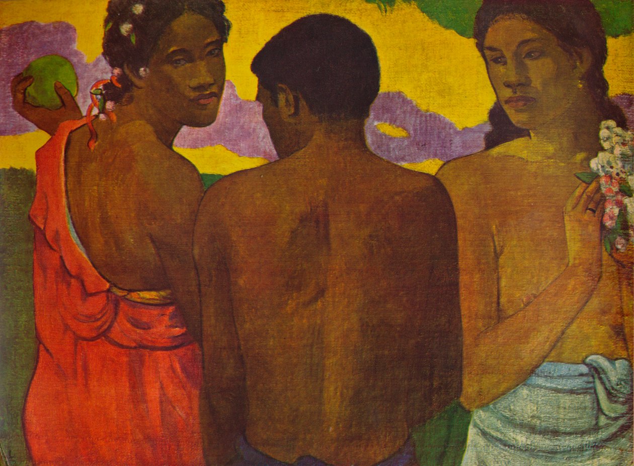 Tre Tahitianere, 1899 1935 af Paul Gauguin