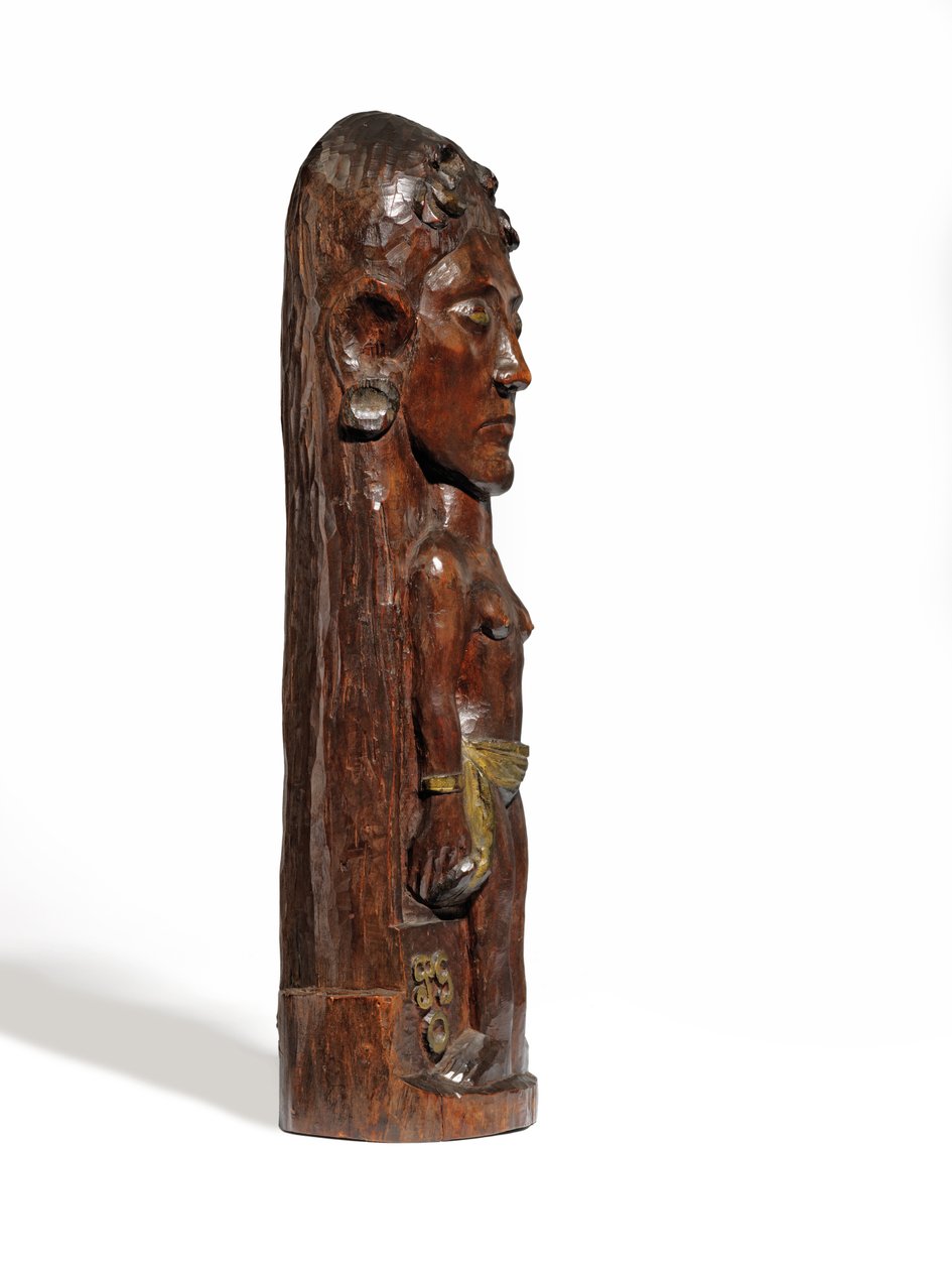 Thérèse, ca. 1902-3 (udskåret miro-træ, forgyldning og kobbersøm) (se også 2835560-1) af Paul Gauguin