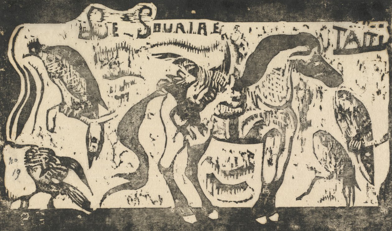 Titelside til Le Sourire Smilets titel, i eller efter 1895. af Paul Gauguin