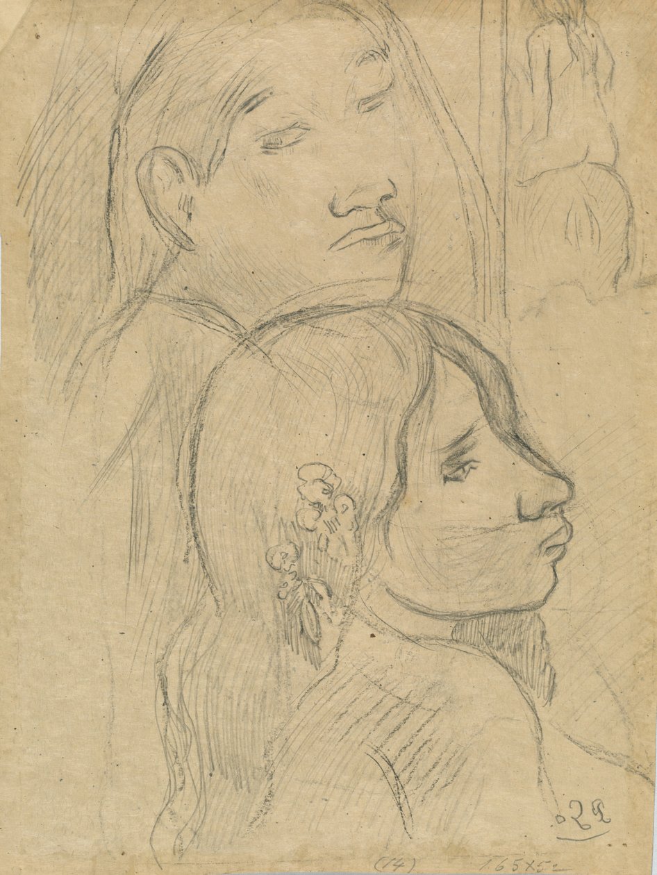 To markiser [verso], ca. 1902. af Paul Gauguin