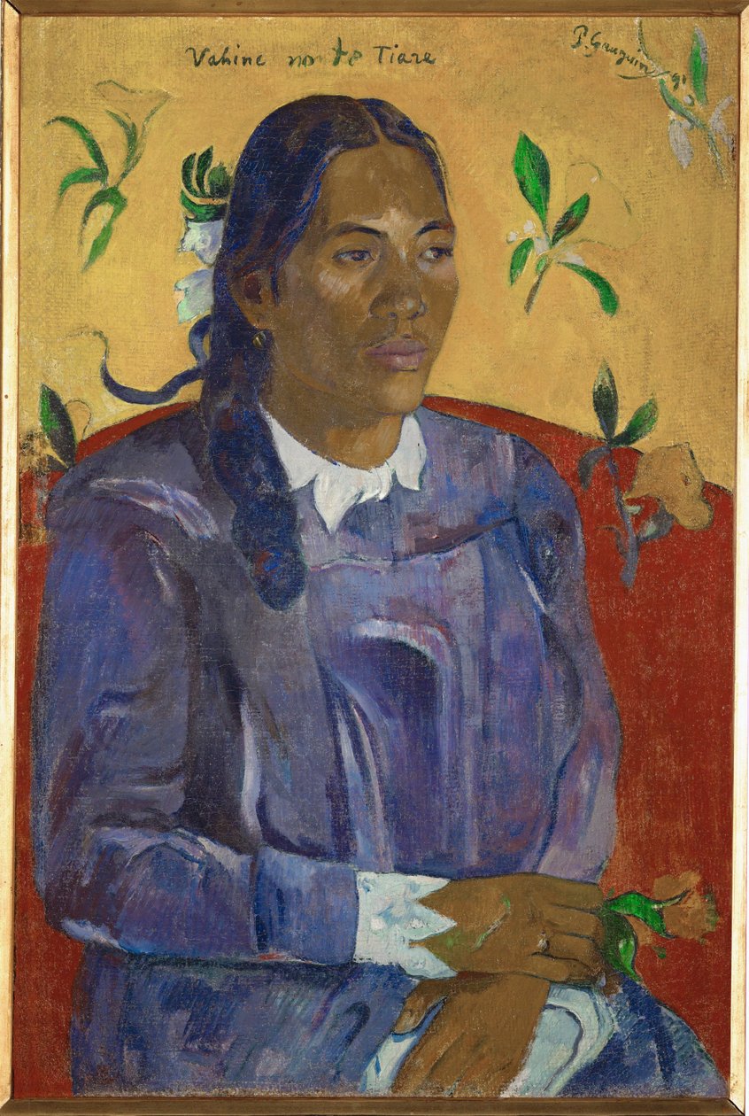 Vahine no te tiare (olie på lærred) af Paul Gauguin