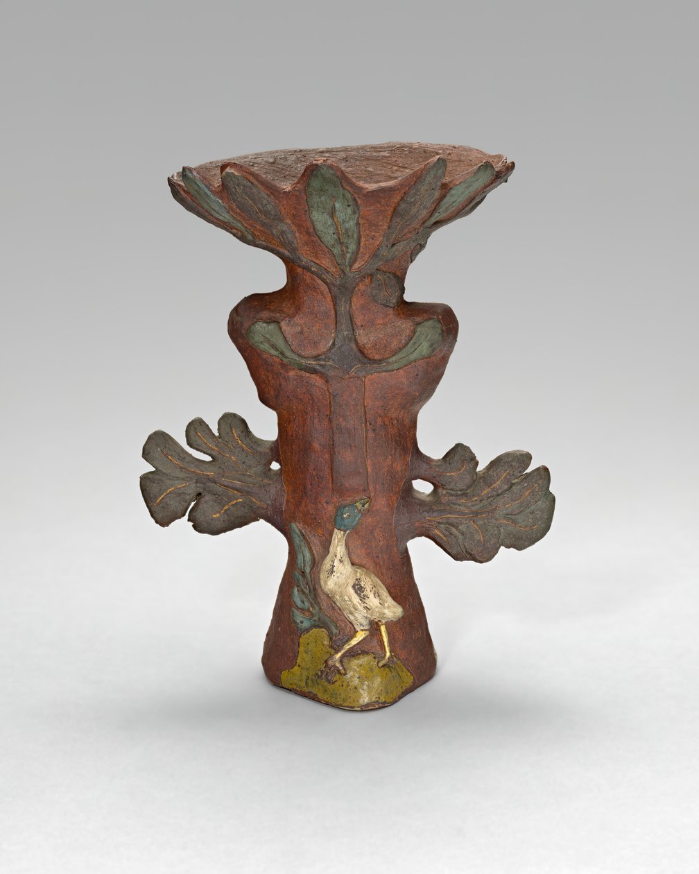 Vase i form af en tropisk plante med fugl og guddom, 188788. af Paul Gauguin