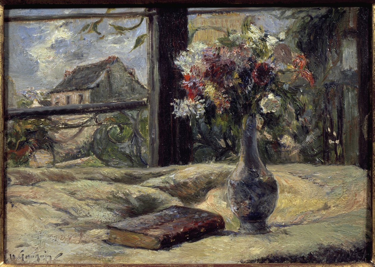 Vase med blomster - Maleri af Paul Gauguin (1848-1903), olie på lærred af Paul Gauguin