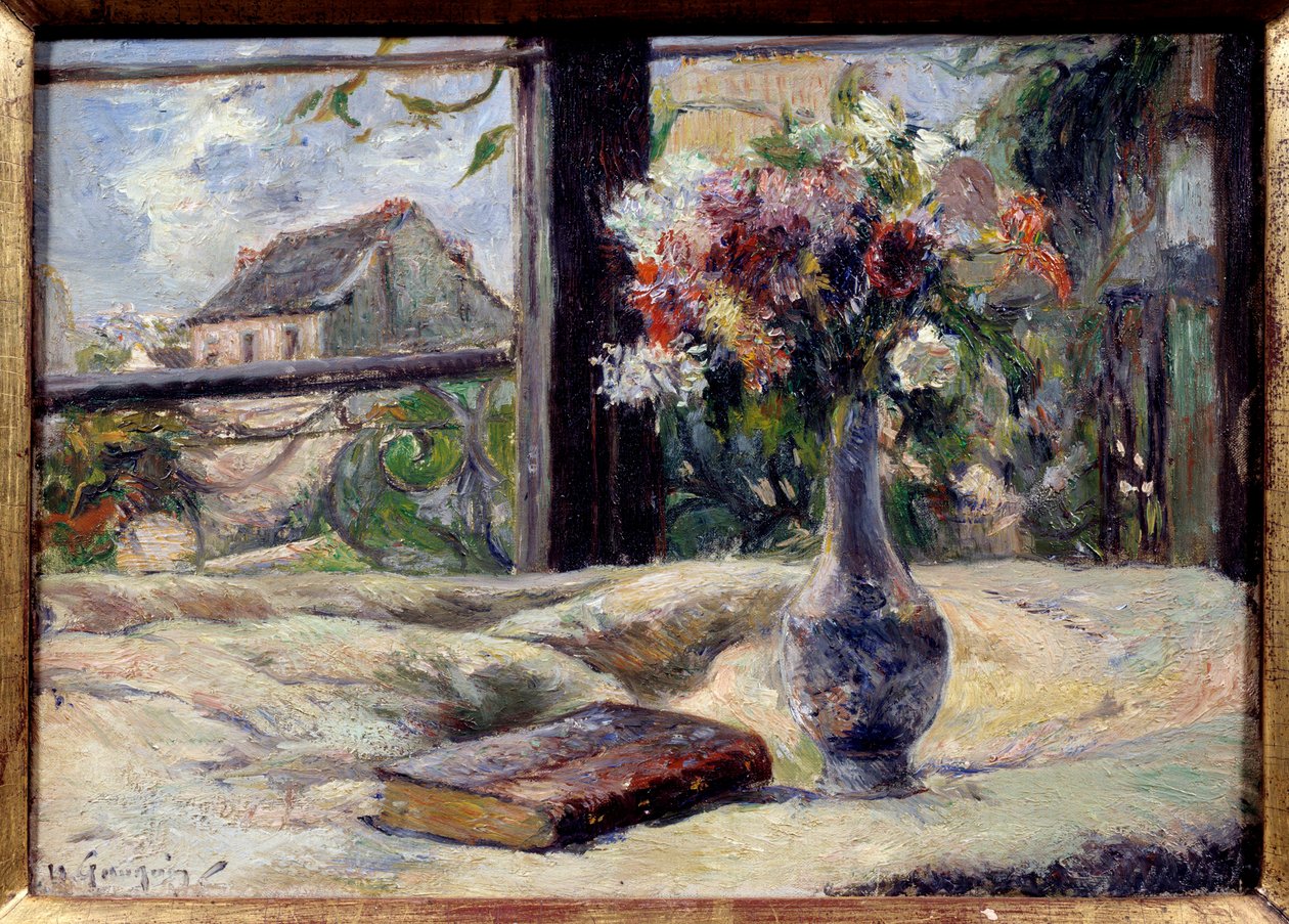 Vase med blomster. Maleri af Paul Gauguin (1848 - 1903) af Paul Gauguin