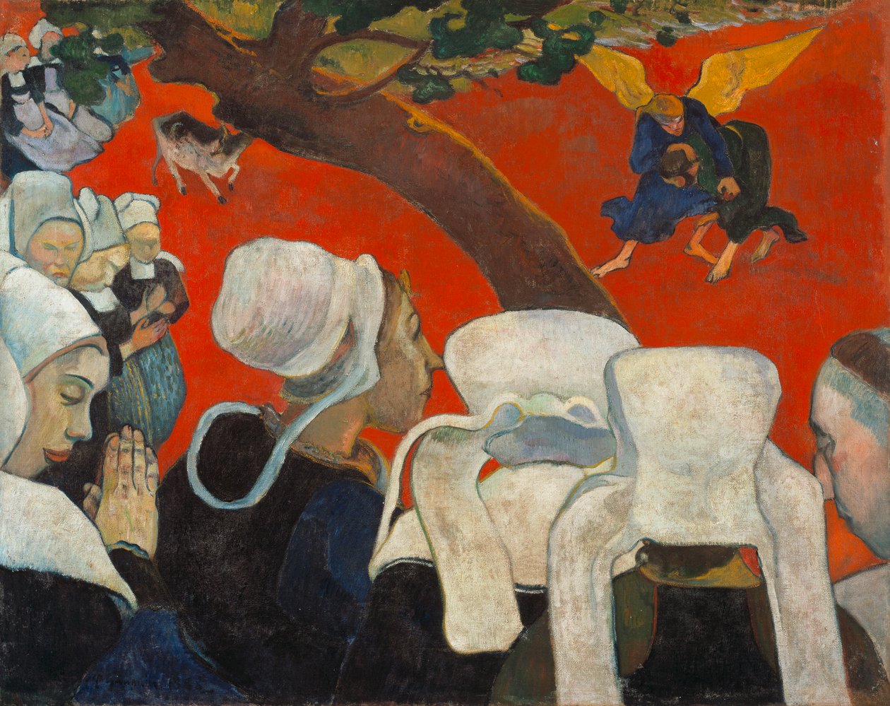 Syn efter prædikenen Jakobs kamp med englen, 1888. af Paul Gauguin