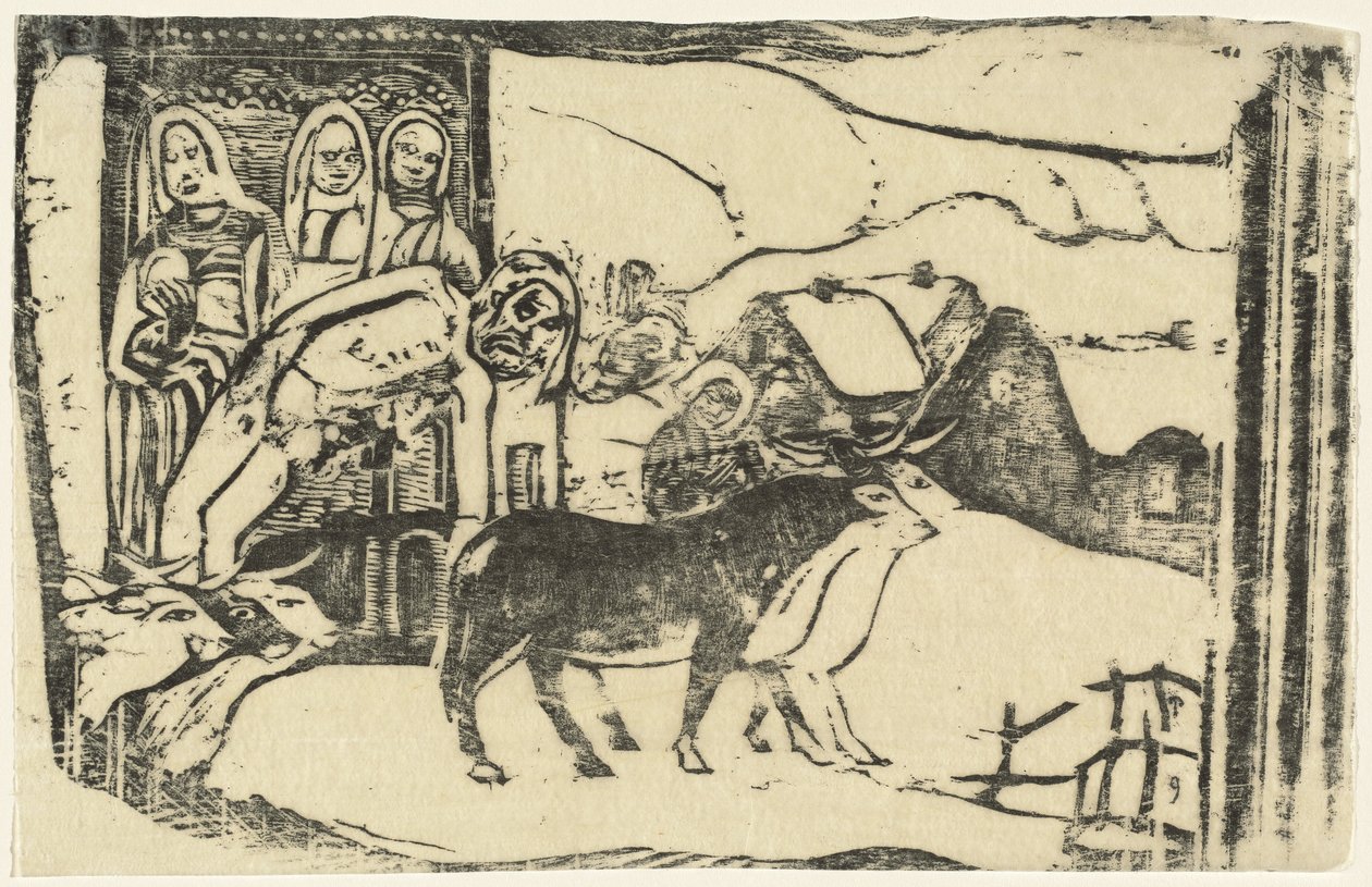 Wayside Shrine i Bretagne (Le calvaire Breton) af Paul Gauguin