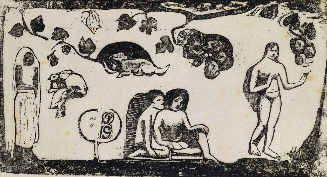 Kvinder, dyr og løv; Kvinder, dyr og blade, 1895-1903 af Paul Gauguin