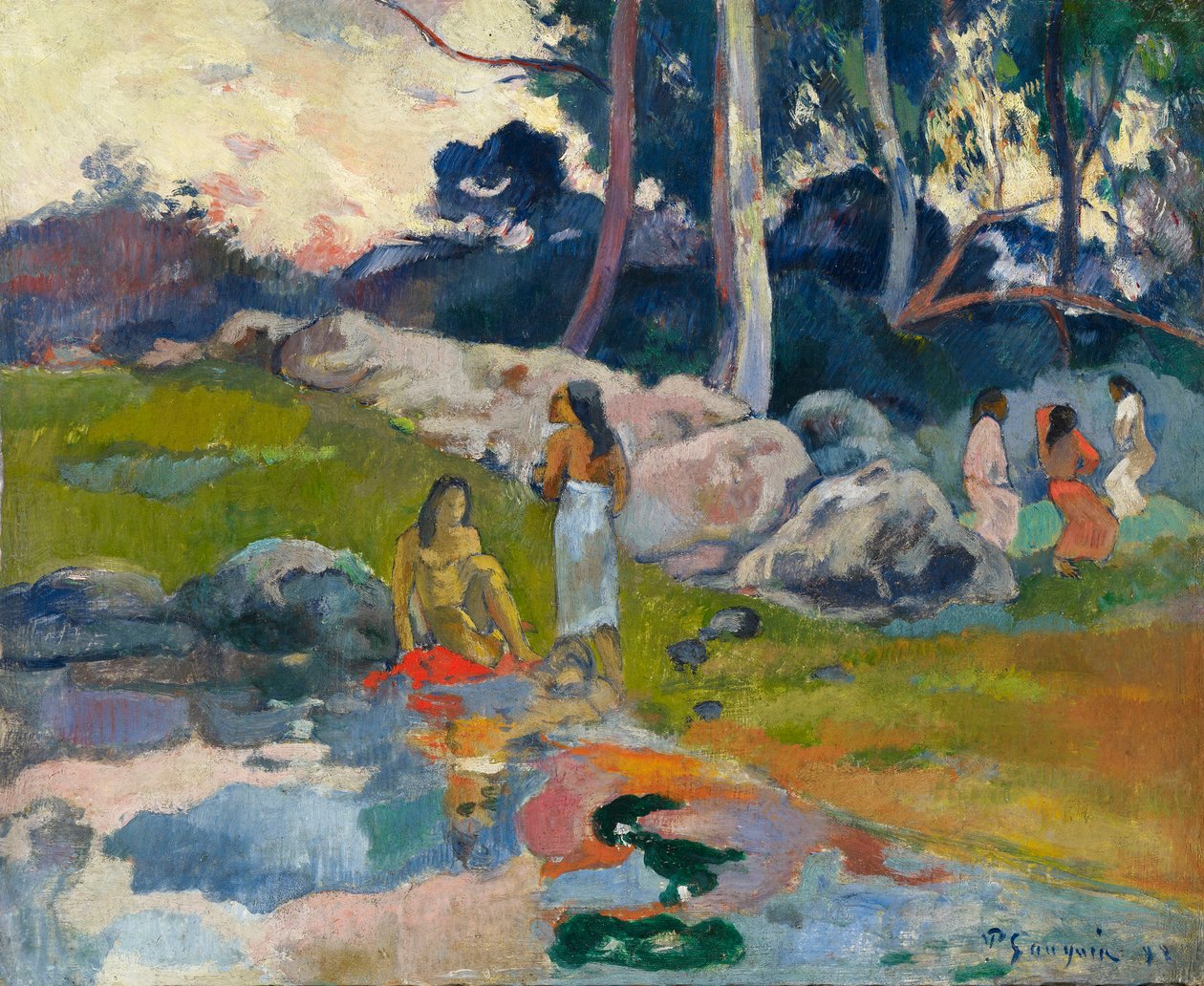 Kvinder ved flodens bredder, ca 1892. af Paul Gauguin