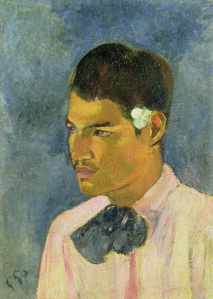 Ung mand med en blomst bag øret, 1891 af Paul Gauguin