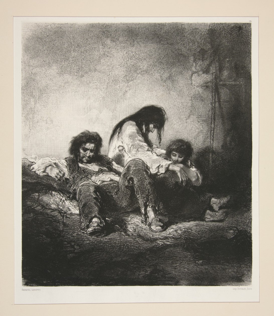 (En fattig familie.) af Paul Gavarni