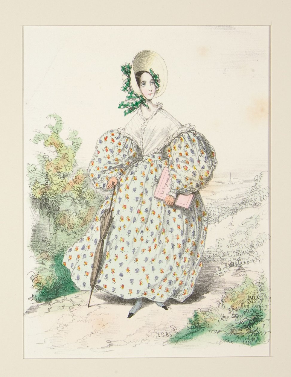 PÅ LANDET. Juli 1835. Kjole af jaconas,... af Paul Gavarni