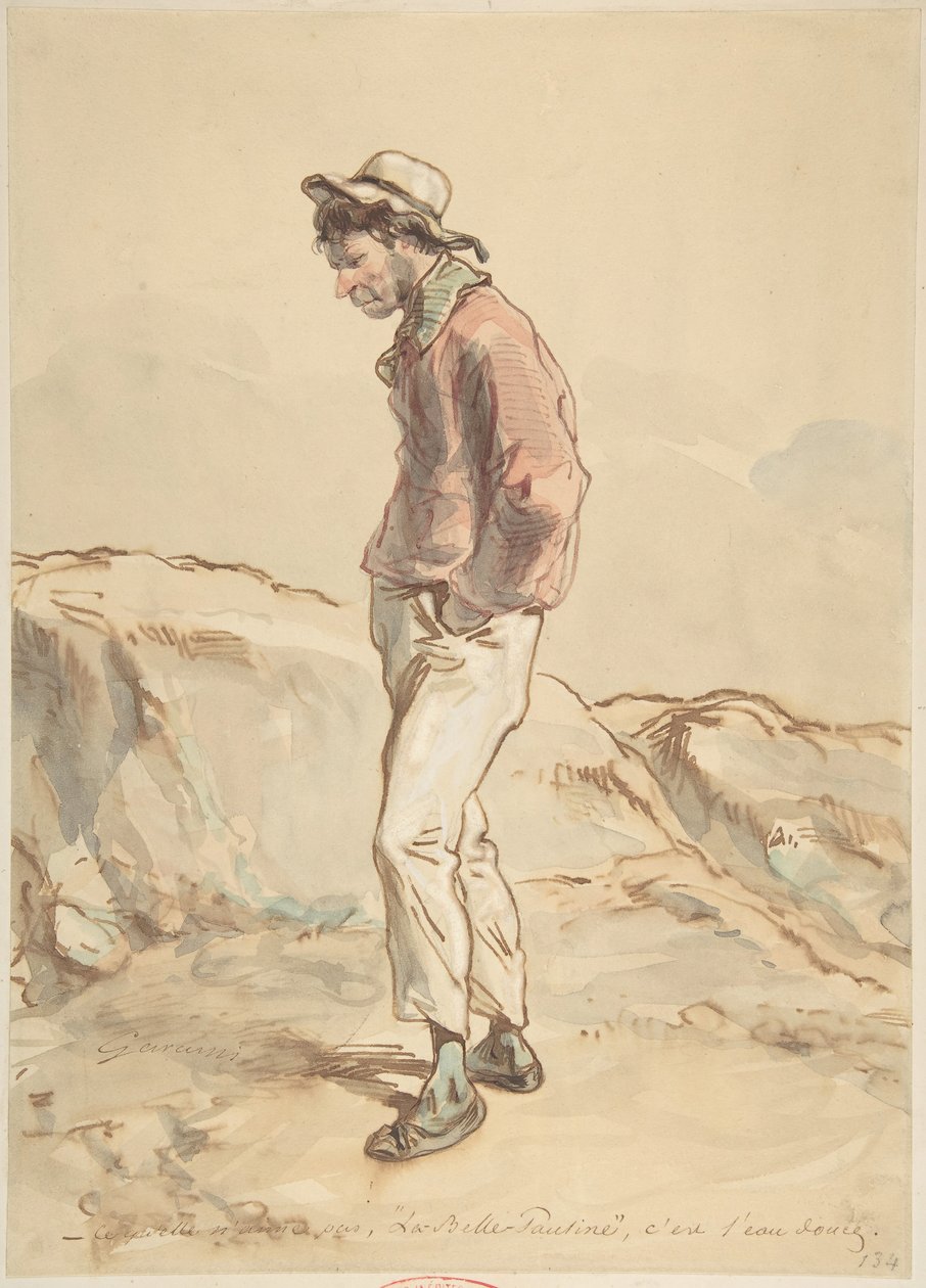 En sømand, der står på kysten, 1859-60. af Paul Gavarni