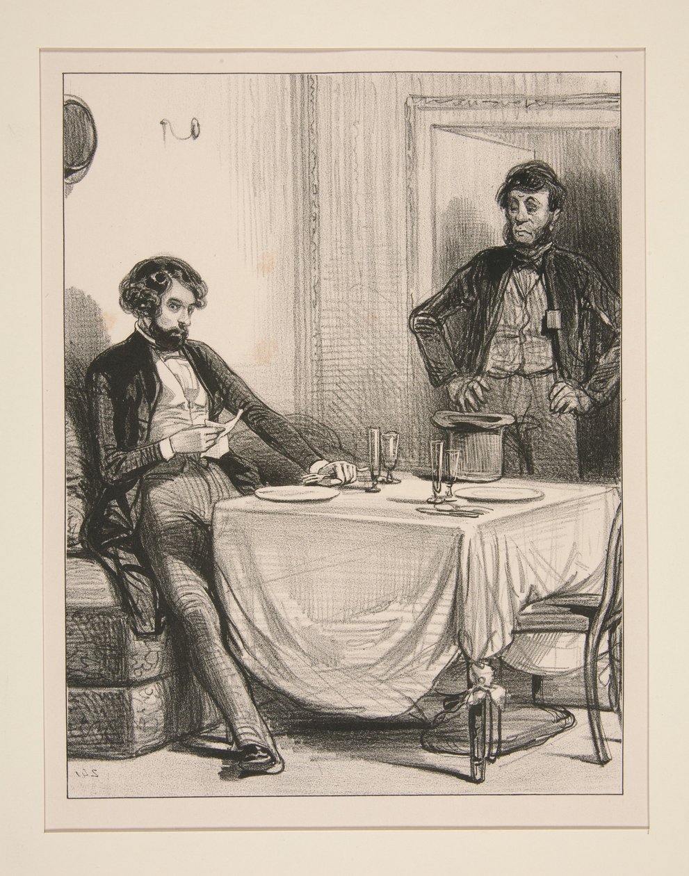 Til monsieur Anatole, der venter i et kabinet... af Paul Gavarni