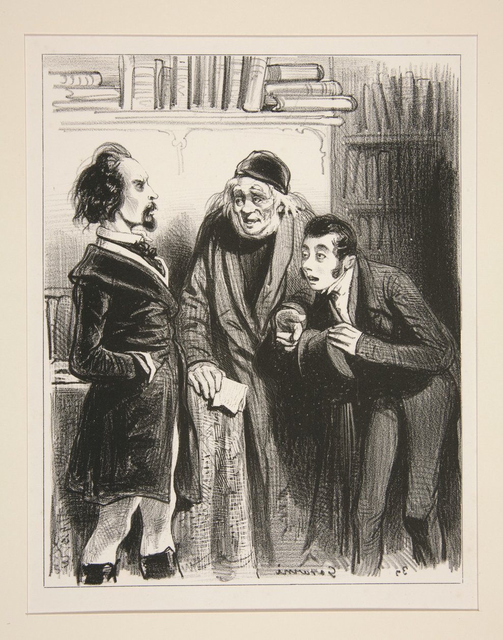 Alcibiade Cliquet bærer et brev... af Paul Gavarni