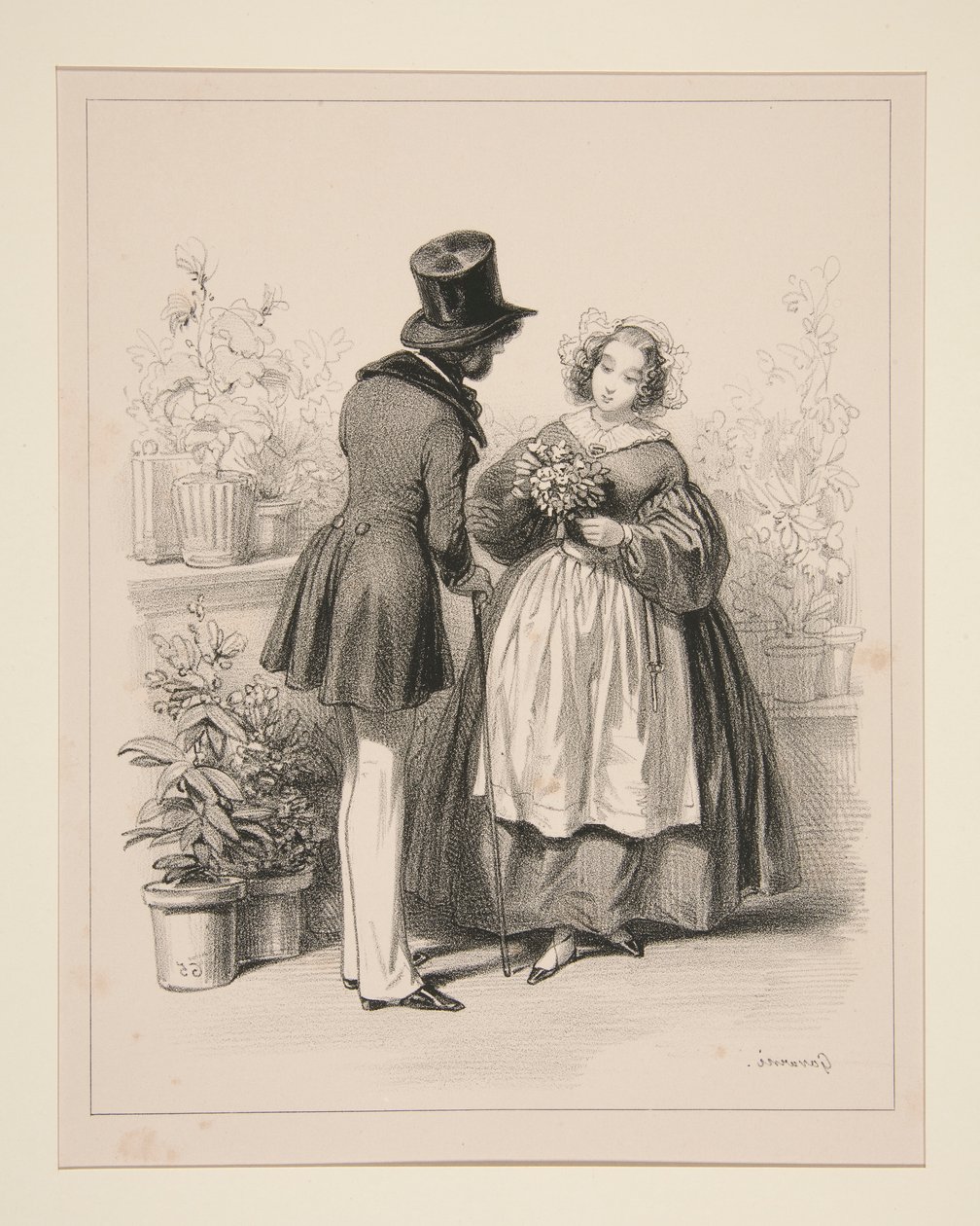 BOUQUETIERE. af Paul Gavarni
