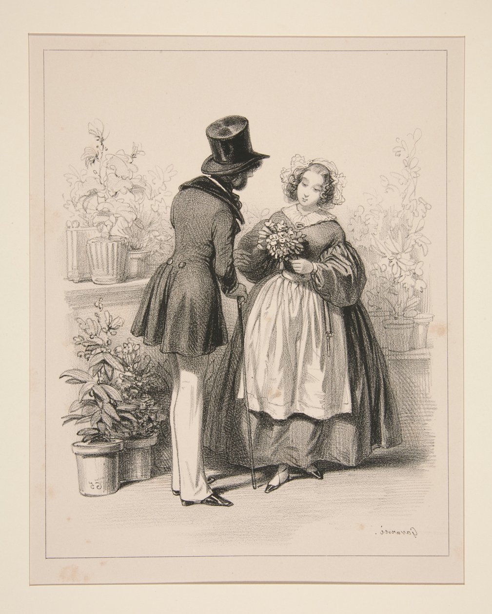 Blomstersælgerske af Paul Gavarni