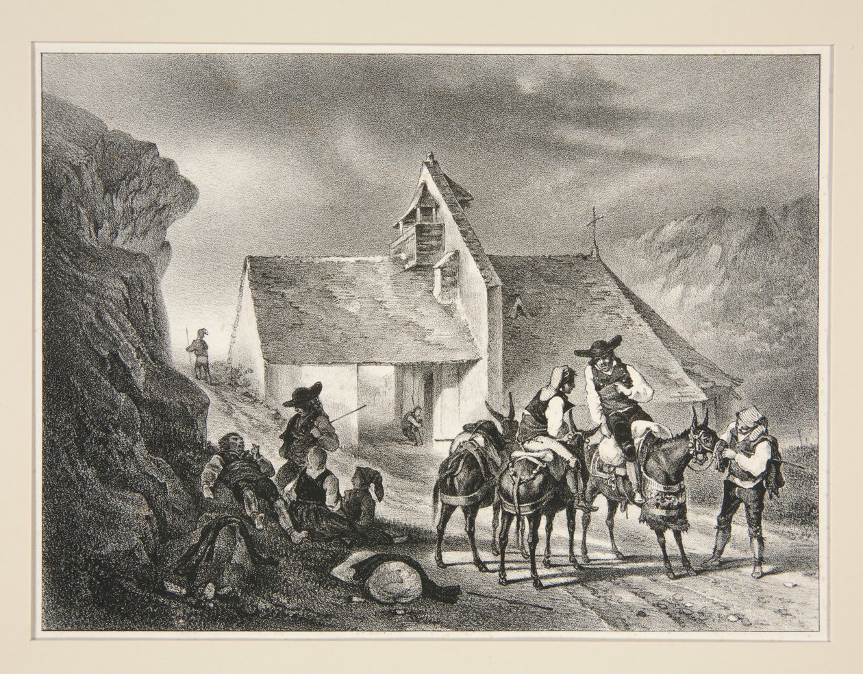 Kapellet i Pène-Taillade, Aure-dalen af Paul Gavarni