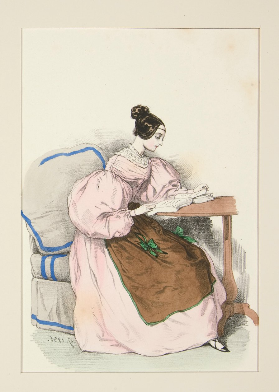HJEMME (september 1835) Cambric kjole fra af Paul Gavarni