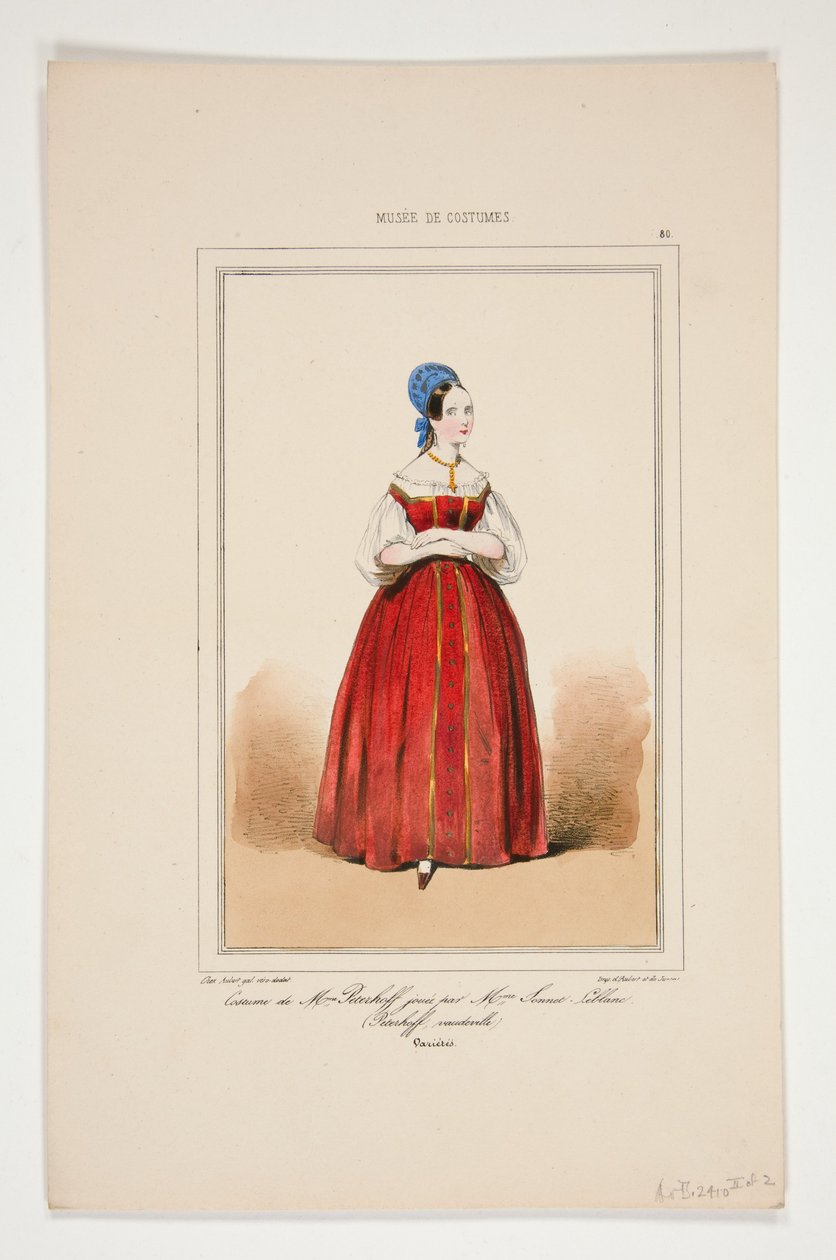Kostüm von Mme Peterhoff, gespielt von Mme Sonnet-Leblanc af Paul Gavarni