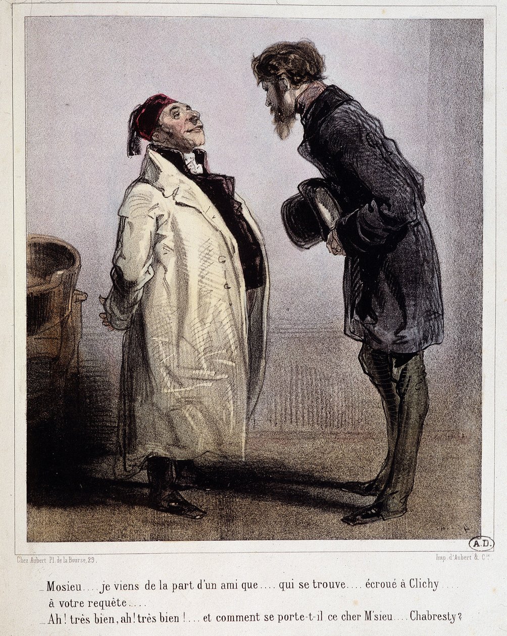 Debitor og Kreditor, Cartoon de Gavarni, ca. 1840. af Paul Gavarni