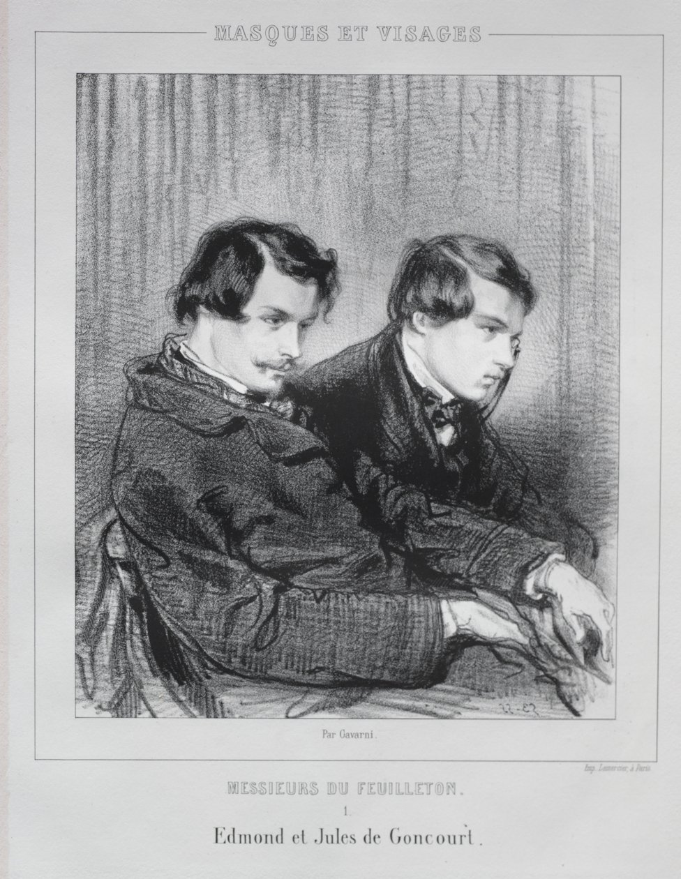 Edmond og Jules de Goncourt, 1853. af Paul Gavarni