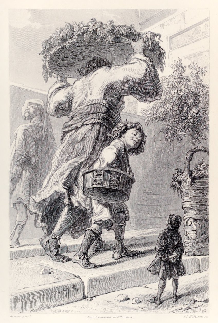 Gulliver og Lord Rudrud, fra den franske udgave af Gullivers rejser af Jonathan Swift af Paul Gavarni