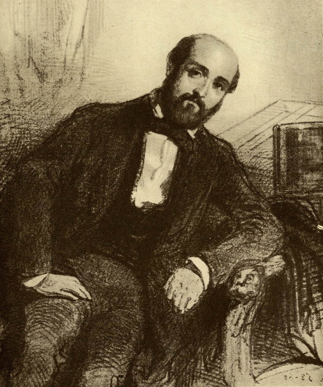 Henry Murger (1822-61) af Paul Gavarni