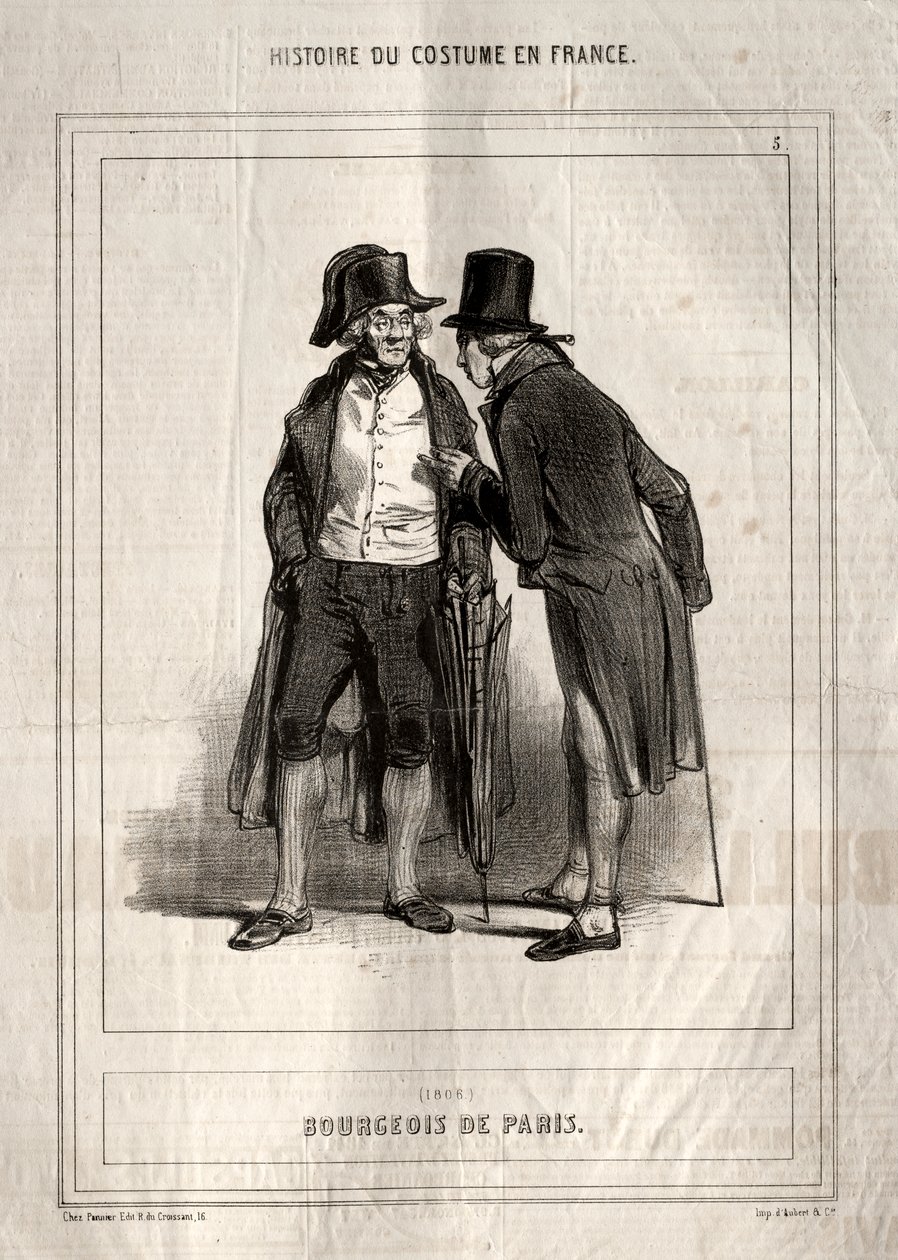 Kostumehistorie i Frankrig: Bourgeois of Paris af Paul Gavarni