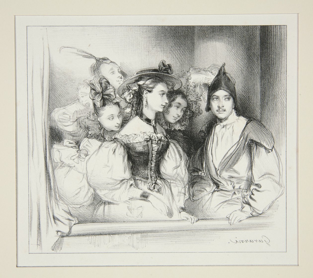 La Loge Du Bal. af Paul Gavarni
