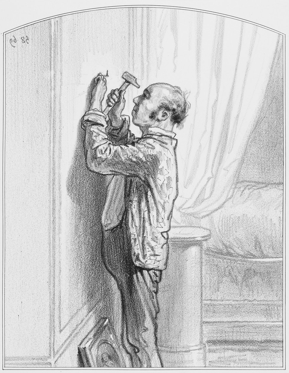 Portrættet af Prima Donna, Plade 4 fra Les Toquades, 1858 af Paul Gavarni