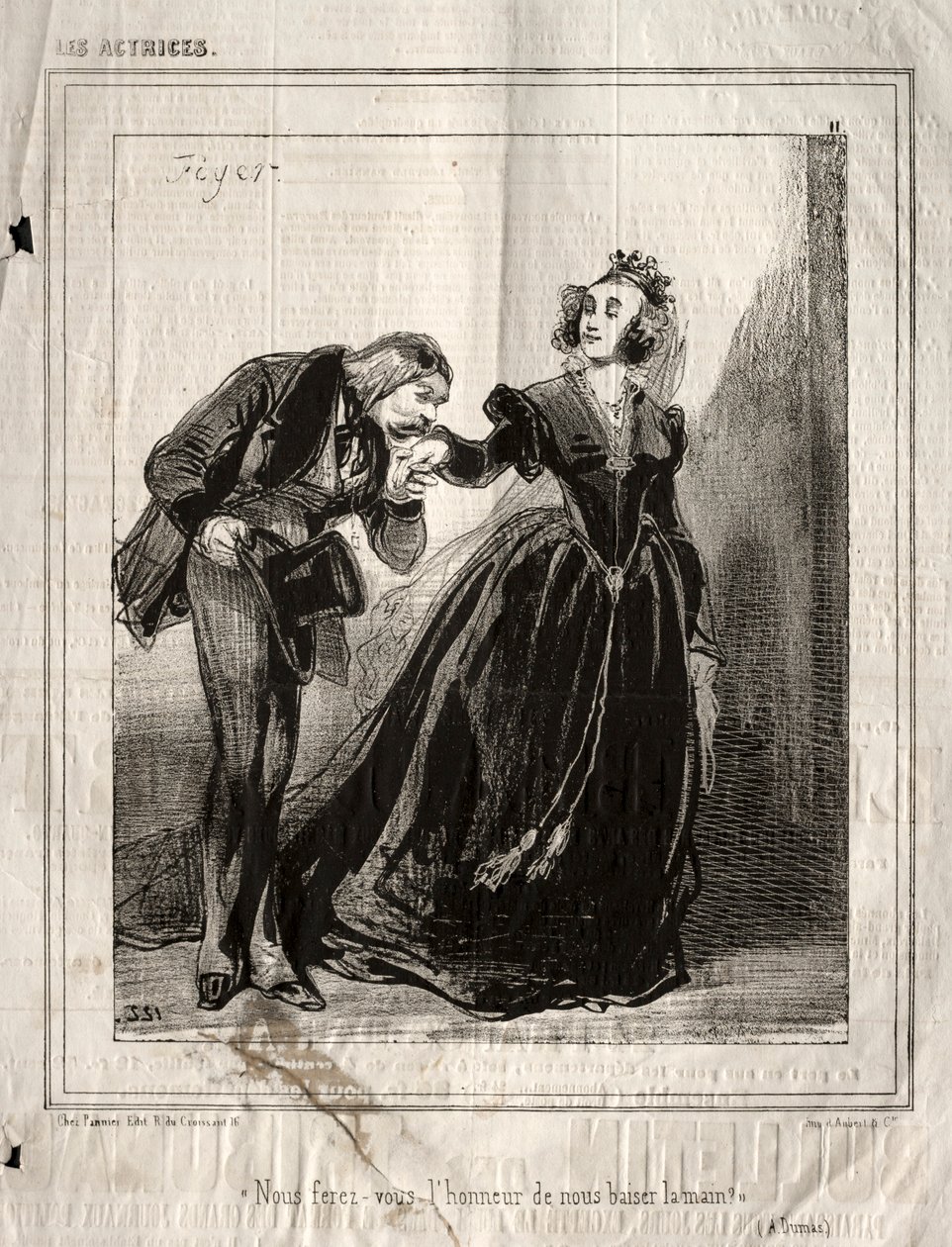 The Actresses: Will You Make Us the Man to Kiss Our Hands, 1843. af Paul Gavarni