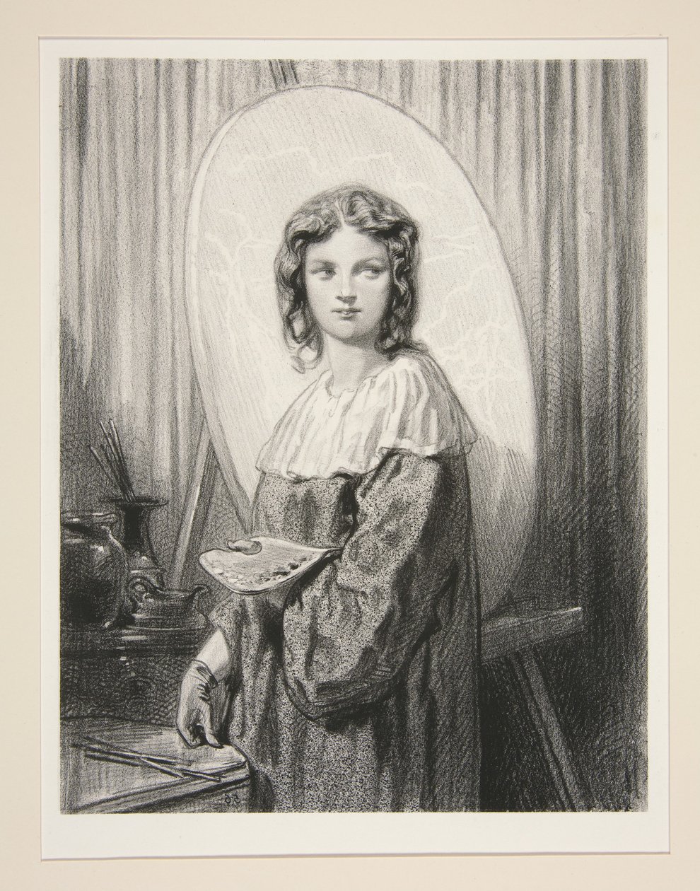 Kvindelige kunstnere / Mistress Diana S... af Paul Gavarni